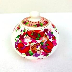 Cardew Design Pink Chintz Red Hat Sisterhood Friendship Society Sugar Dish